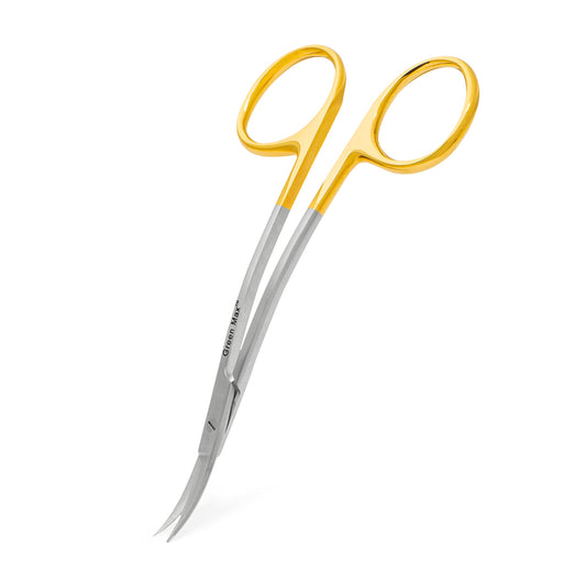 Irish Scissors, Gold Plated Handle, Curved Tip 4.5”