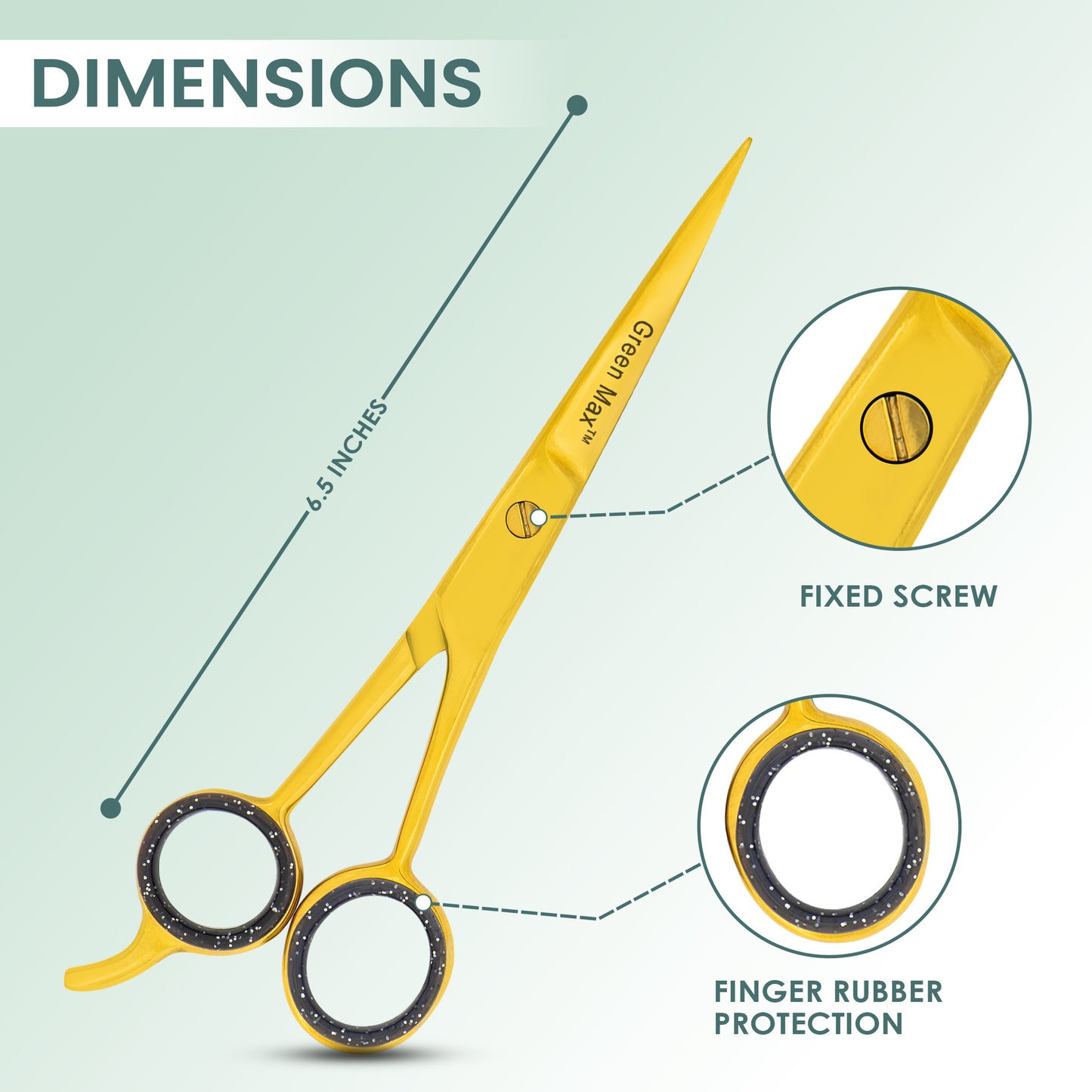 Hair Cutting Scissors , Razor Edge Professional Barber Shears 6.5"