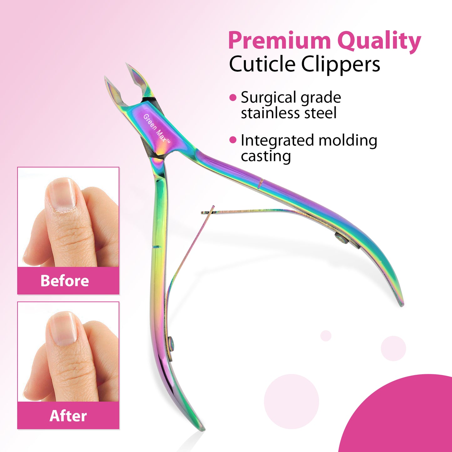 Cuticle Nipper, Pointed Blade, Cuticle Trimmer, Manicure | Pedicure Tool.(Multi) 4"