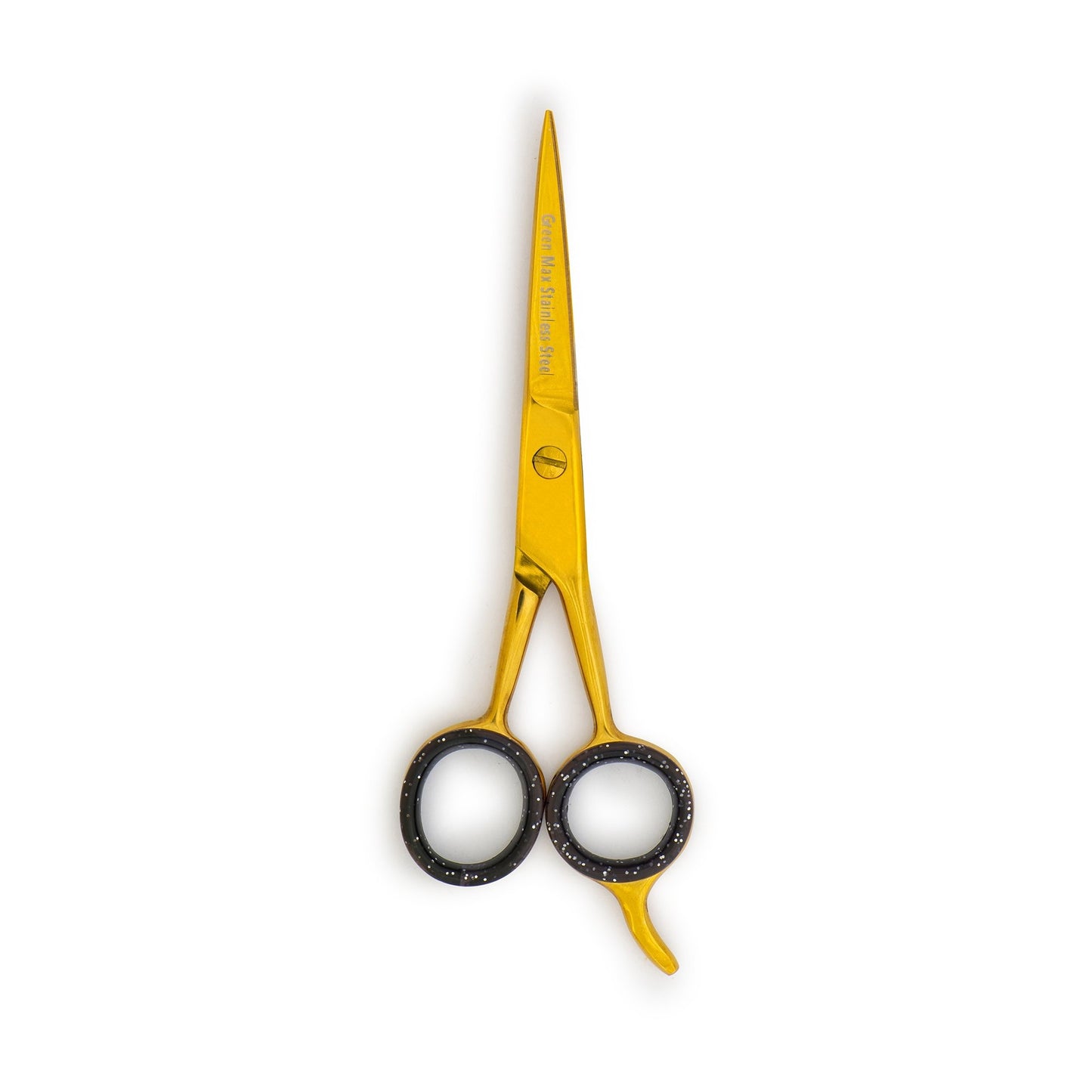 Tesoura de corte de cabelo, tesoura de barbeiro profissional de ponta navalha. (OURO) 5,5 pol.