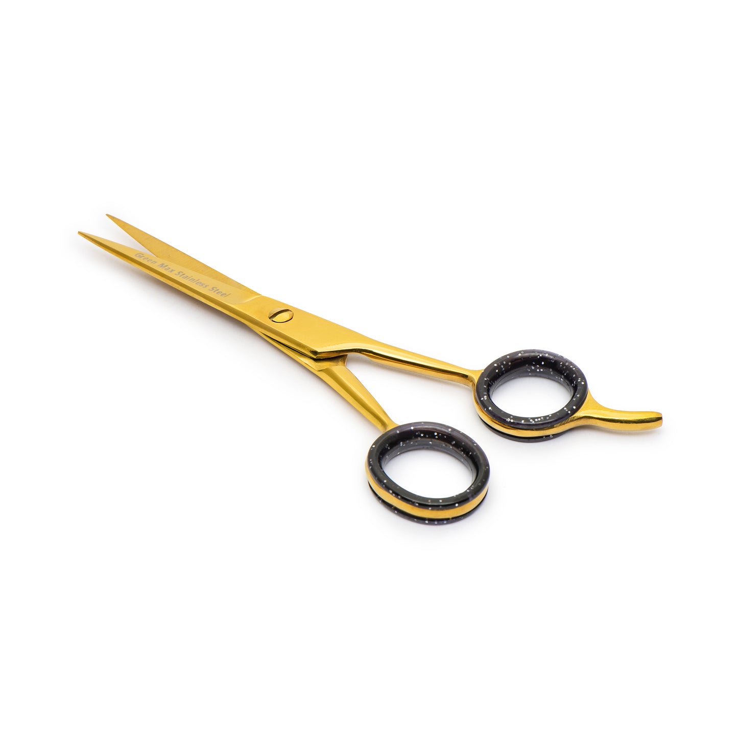 Tesoura de corte de cabelo, tesoura de barbeiro profissional de ponta navalha. (OURO) 5,5 pol.